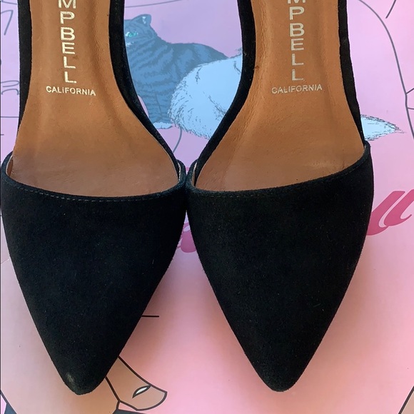Black pointed toe suede heels - Picture 2 of 5